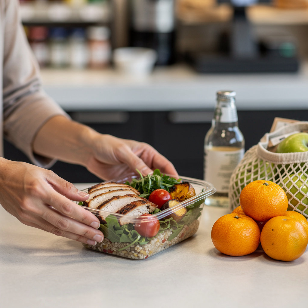 Oak Park Market + Eatery interior showcasing fresh groceries and prepared food offerings in Santa Barbara