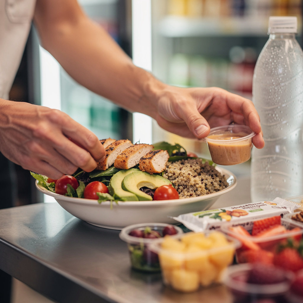 Oak Park Market + Eatery interior showcasing fresh groceries and prepared food near Santa Barbara Cottage Hospital